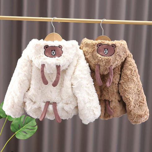 Winter children with velvet coat